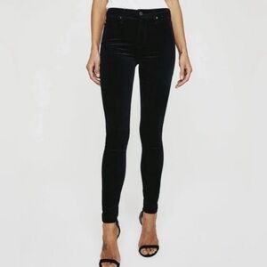 AG Adriano Goldschmied Black Velvet Skinny Pants Size 25